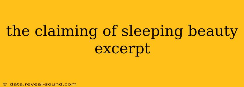 the claiming of sleeping beauty excerpt
