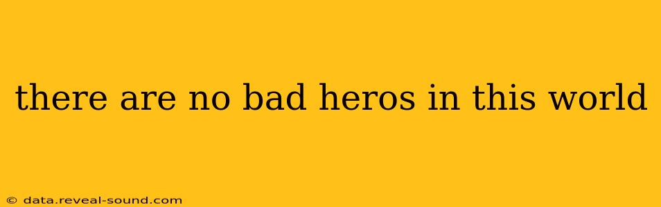 there are no bad heros in this world
