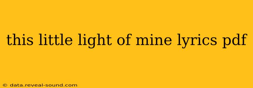this little light of mine lyrics pdf