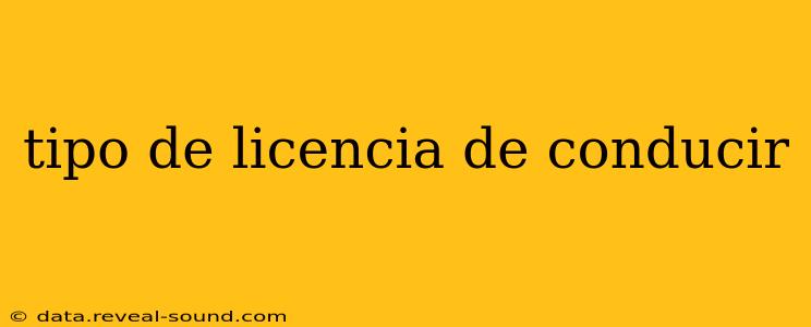 tipo de licencia de conducir