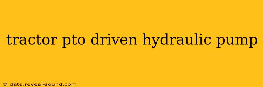tractor pto driven hydraulic pump