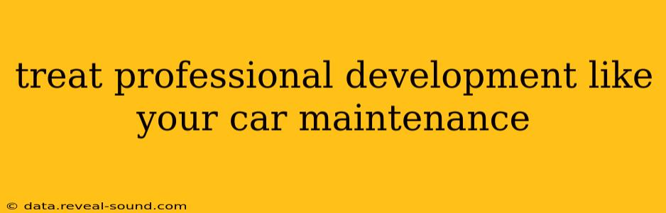 treat professional development like your car maintenance