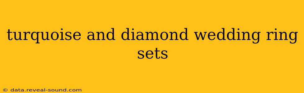 turquoise and diamond wedding ring sets