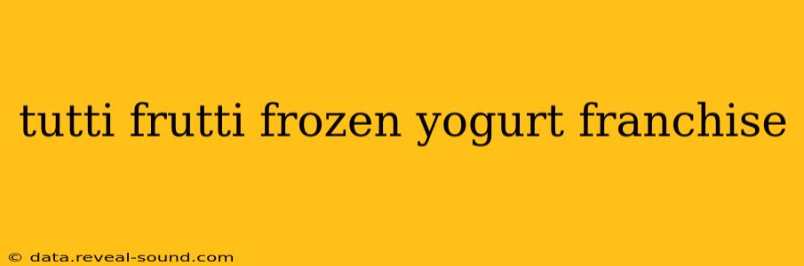 tutti frutti frozen yogurt franchise