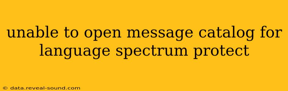 unable to open message catalog for language spectrum protect