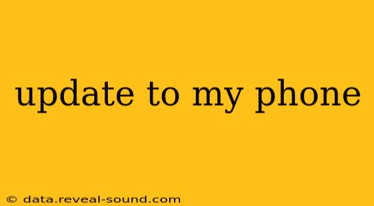 update to my phone
