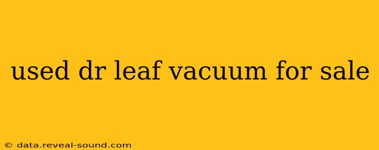 used dr leaf vacuum for sale