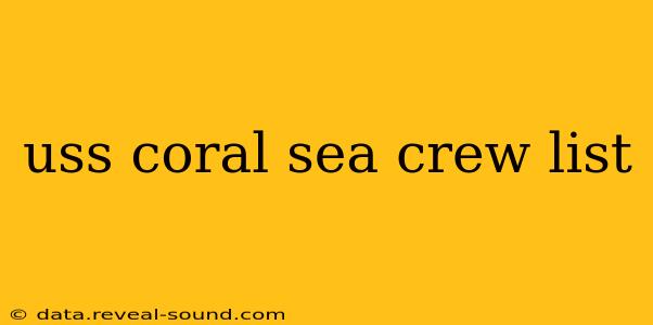 uss coral sea crew list