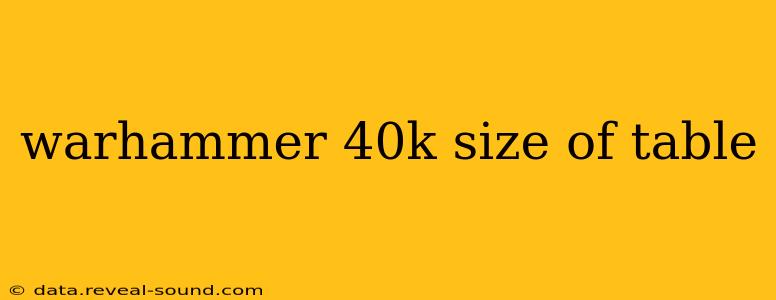warhammer 40k size of table