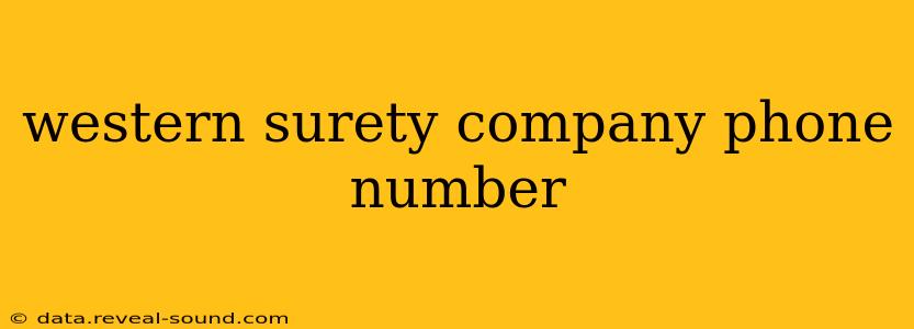 western surety company phone number
