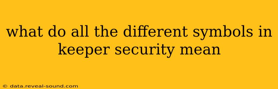 what do all the different symbols in keeper security mean