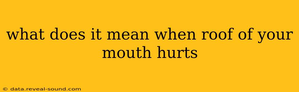 what does it mean when roof of your mouth hurts