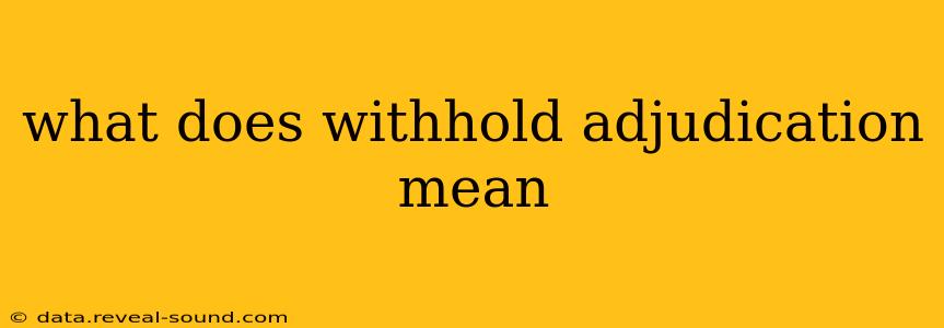 what does withhold adjudication mean