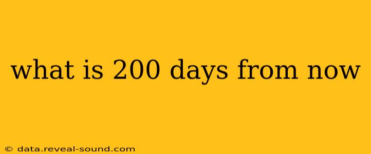 what is 200 days from now
