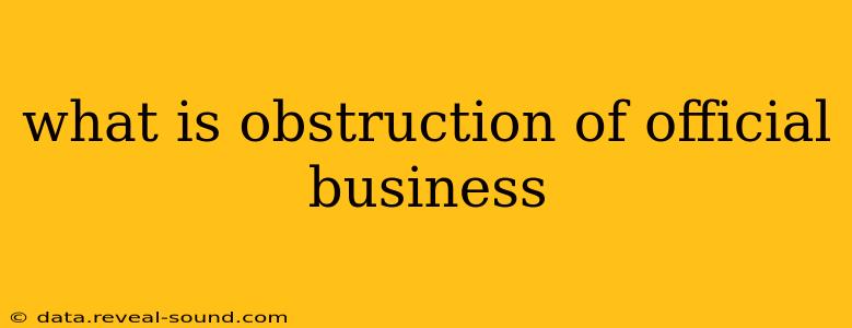 what is obstruction of official business