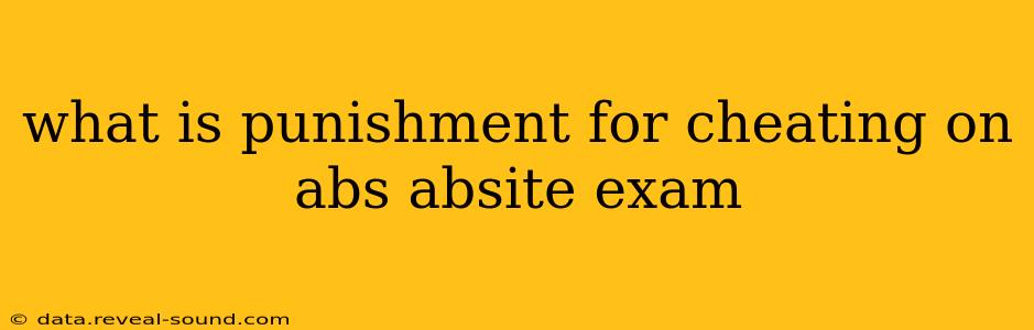 what is punishment for cheating on abs absite exam
