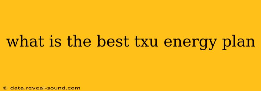 what is the best txu energy plan