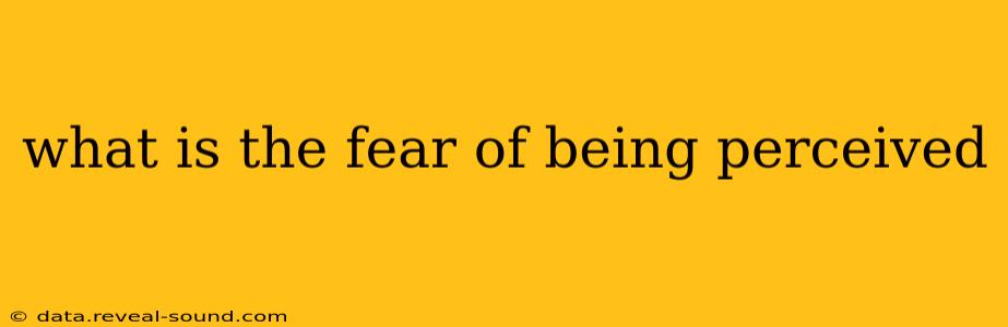 what is the fear of being perceived