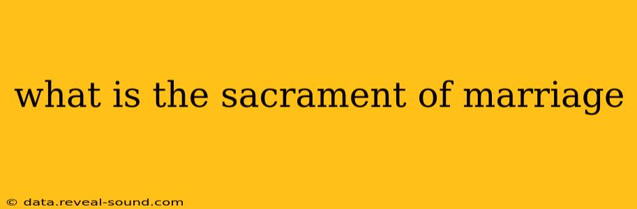 what is the sacrament of marriage