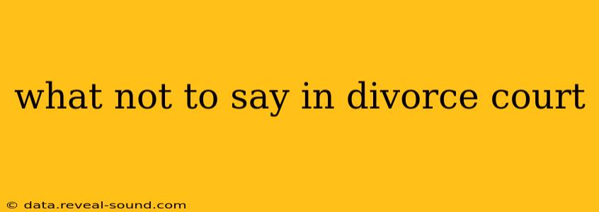 what not to say in divorce court