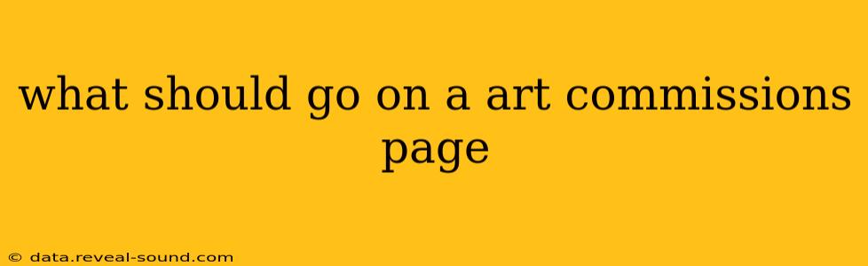 what should go on a art commissions page