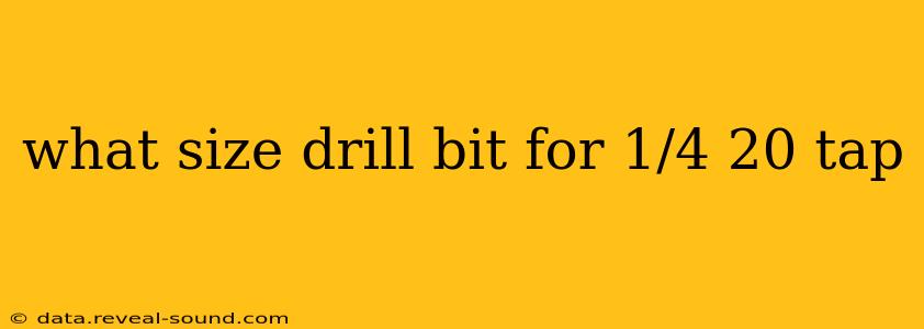what size drill bit for 1/4 20 tap