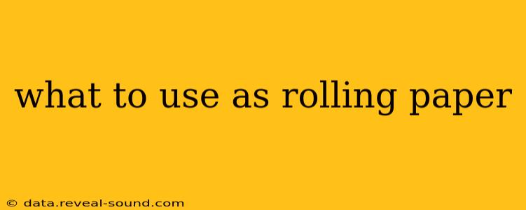 what to use as rolling paper