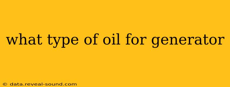 what type of oil for generator