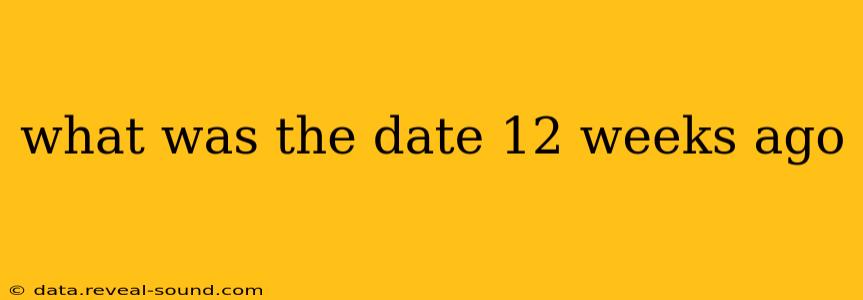 what was the date 12 weeks ago