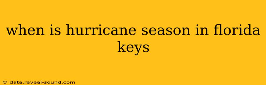 when is hurricane season in florida keys