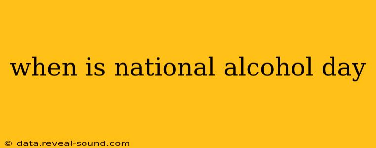 when is national alcohol day