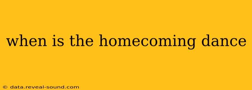 when is the homecoming dance