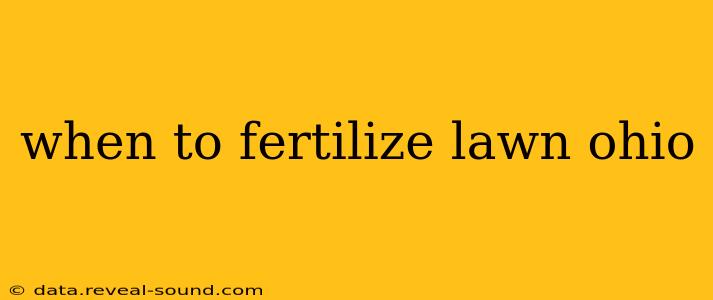 when to fertilize lawn ohio