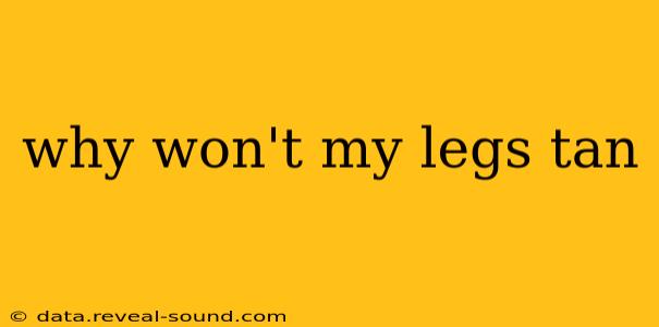 why won't my legs tan