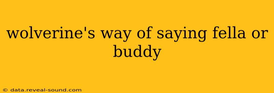 wolverine's way of saying fella or buddy