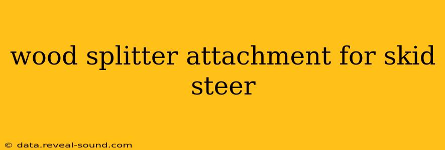 wood splitter attachment for skid steer