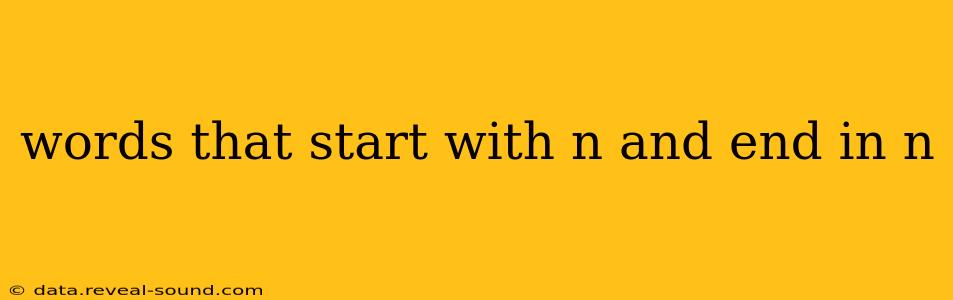 words that start with n and end in n